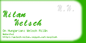 milan welsch business card
